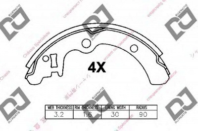 DJ PARTS bs1422 -  Комплект тормозных колодок